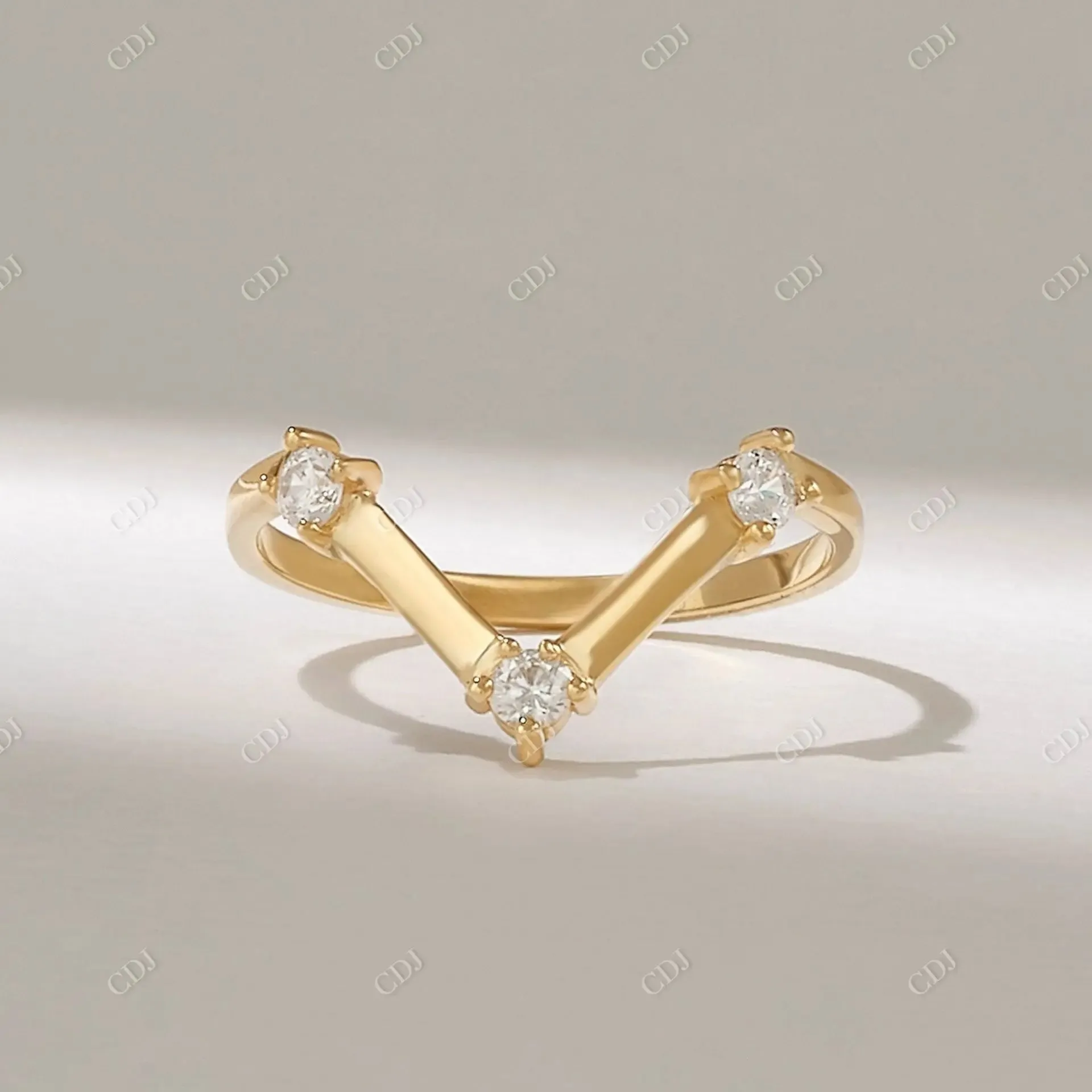 0.18CTW Diamond V Shape Wedding Band