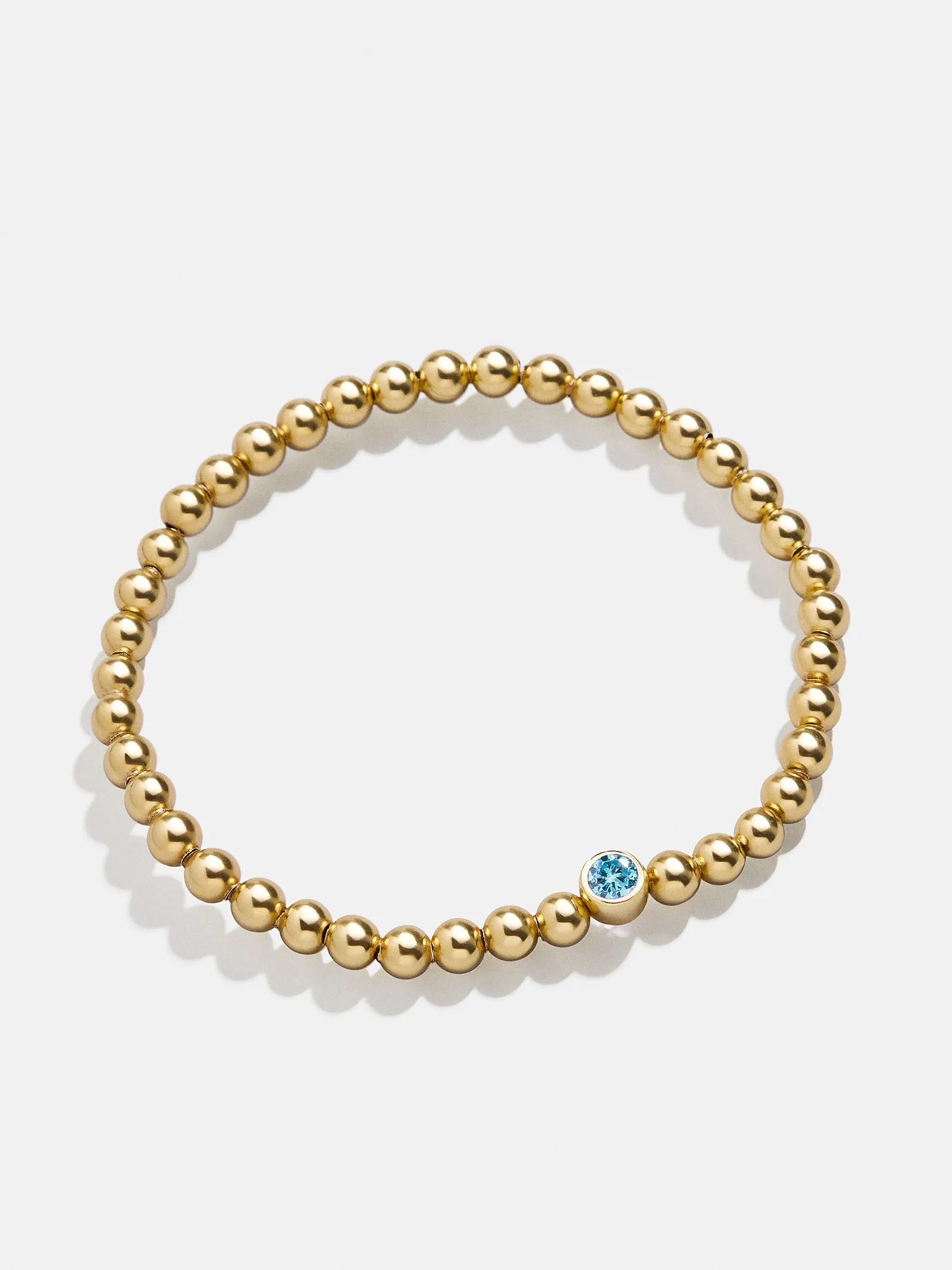 18K Gold Birthstone Pisa Bracelet - Aquamarine