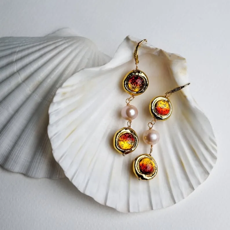 Natural Keshi pearl charm necklace